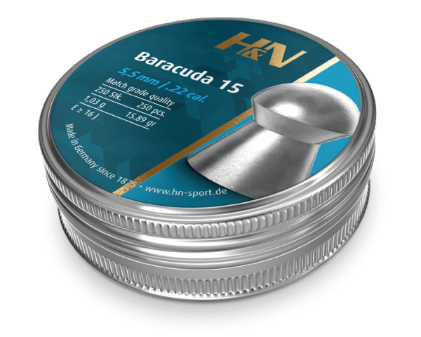 H&N Baracuda 15 .22 Domed Pellets (250)