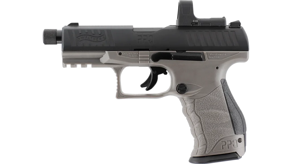 Walther PPQ M2 Q4 TAC 4.6" Combo .177 Pellet Air Pistol with Dot Sight (Black/Tungsten Grey)