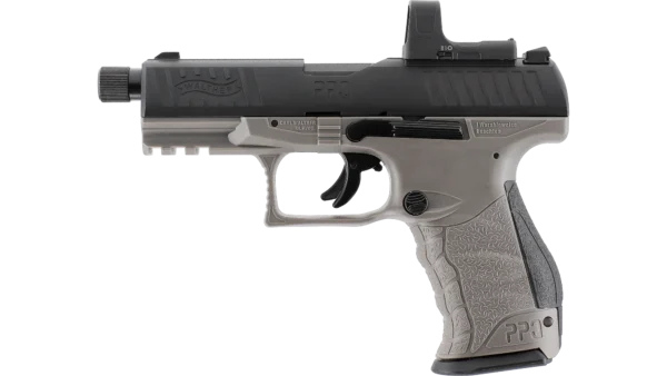 Walther PPQ M2 Q4 TAC 4.6" Combo .177 Pellet Air Pistol with Dot Sight (Black/Tungsten Grey)