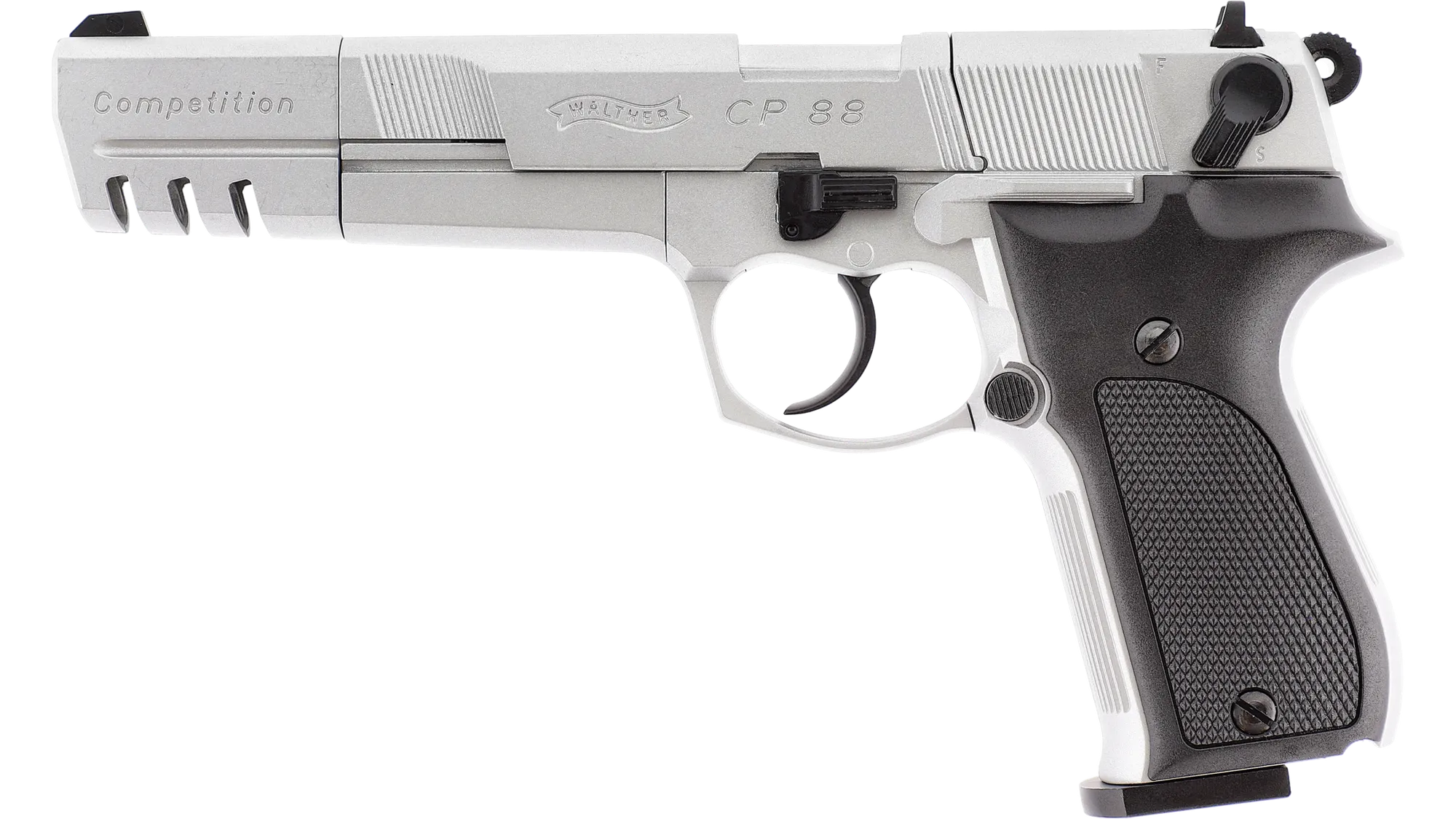 Walther CP88 Competition .177 Pellet Air Pistol (Nickel/Black)