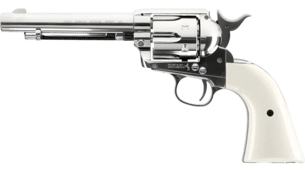 Colt SAA 5.5" Peacemaker .177 Pellet Air Pistol (Nickel/White)