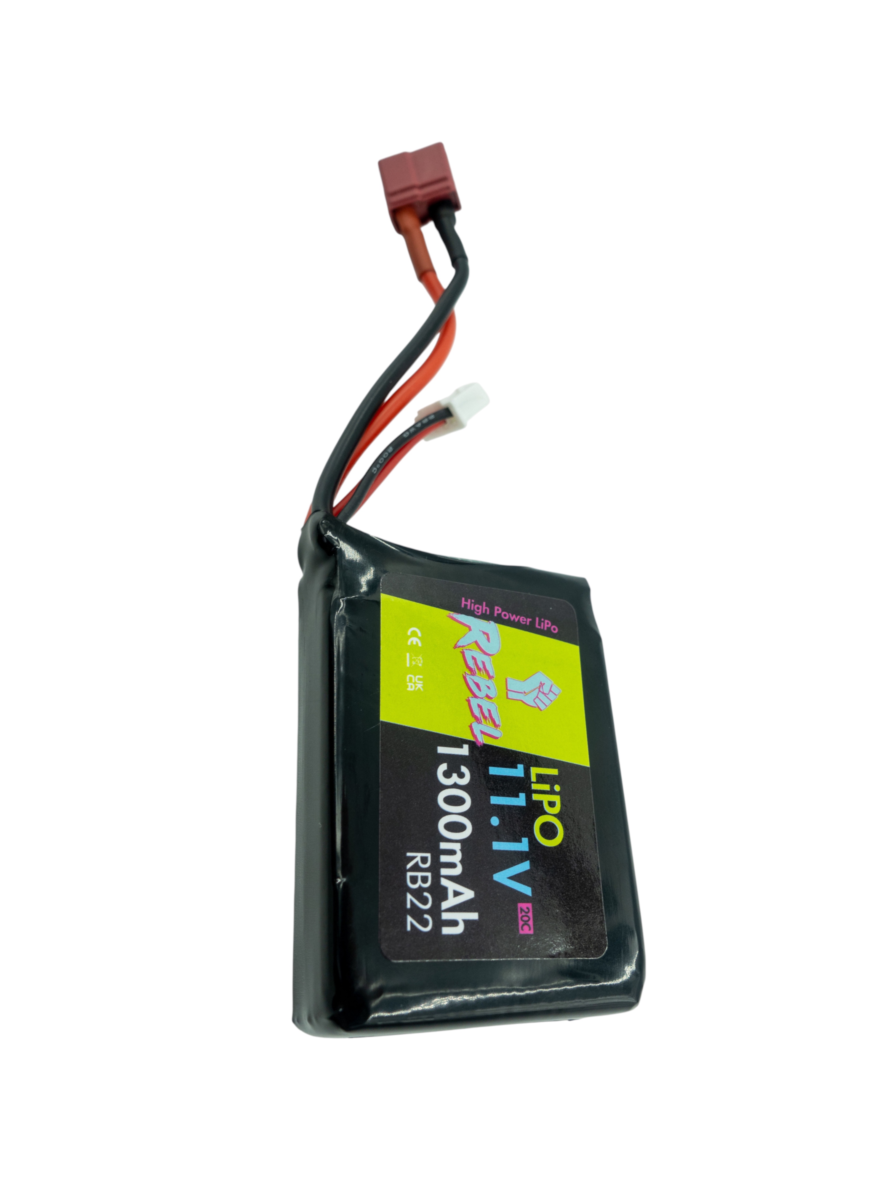 Rebel 11.1v LiPo 1300mAh 20c PEQ Battery (Deans)