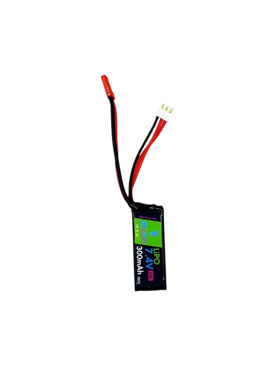 Rebel 7.4v LiPo HPA Micro 300mAh 35c Battery (JST Connector)