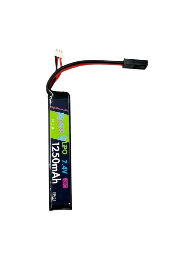 Rebel 7.4v LiPo 1250mAh 20c Stick Battery (Mini Tamiya)