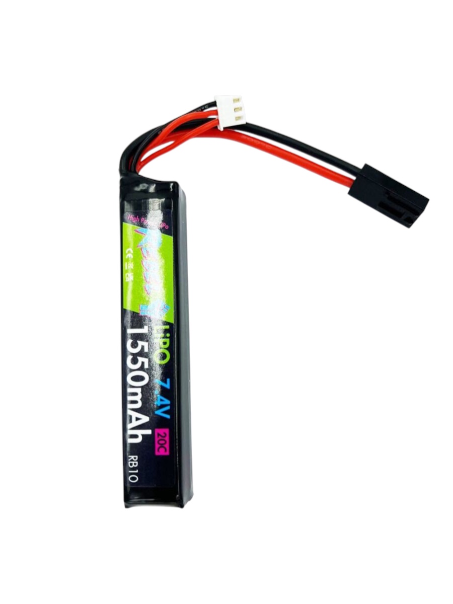 Rebel 7.4v LiPo 1550mAh 20c Stick Battery (Mini Tamiya)