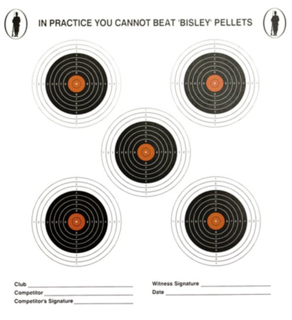 Bisley 5 Target Grade 2 Paper Card Targets 17cm (Pack of 100)