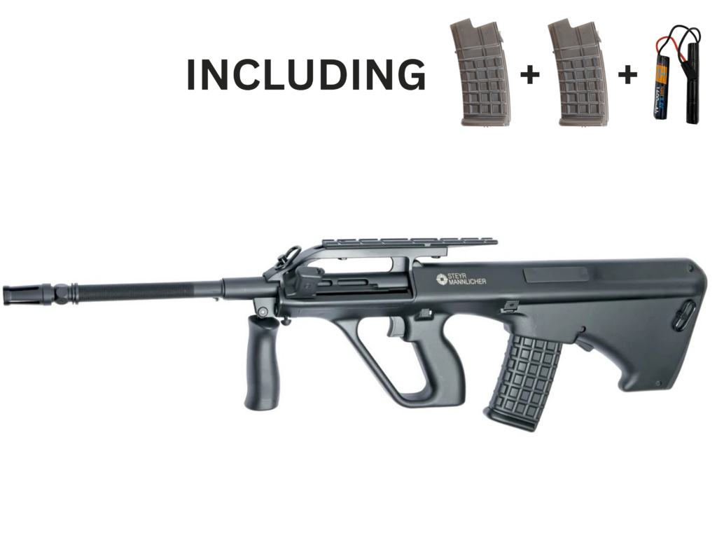 ASG x Steyr Arms AUG A2 AEG Airsoft Rifle (Black) NEO BUNDLE 3x Magazines + Battery